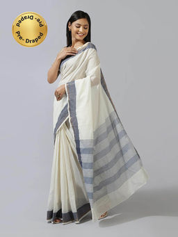 Fabindia - Natural Cotton Woven Saree without Blouse Stitched