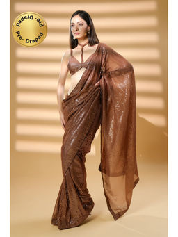 HANDME - Ready To Wear Mesmerizing Luxe Sequin Saree and Unstitched Blouse