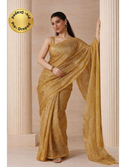 HANDME - Ready To Wear Regal Radiance Golden Aura Saree with Unstitched Blouse
