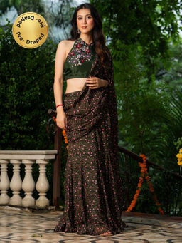 HOUSE OF JAMOTI - Haritage Glow Pre Draped Saree with Blouse