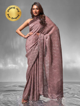 Modeva - Effortlessly Elegant Solid-Pleated Ready To Wear Saree and Unstitched Blouse