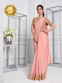 Odette - Elegant Ready-To-Wear Saree with Unstitched Blouse