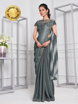Odette - Simple & Elegant Ready-To-Wear Saree with Unstitched Blouse