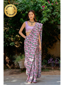 Pasha India - Kobi Pink Concept Saree with Stitched Blouse