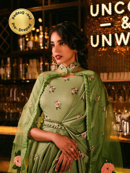 Pasha India - Seafoam Green Saree Dress