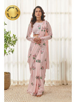 Pasha India - Sweet Pink Ready Saree with Stitched Blouse