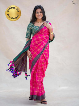 Suta - Pink Cotton Ready To Wear Saree