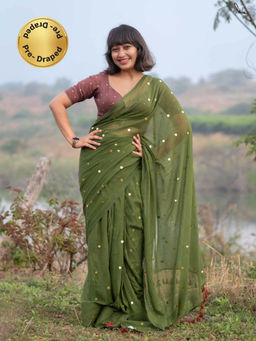 Suta - Green Mul Ready To Wear Saree