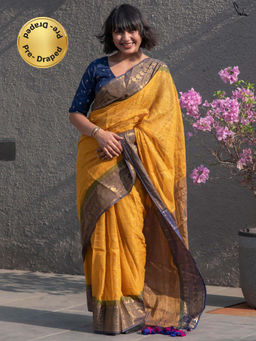 Suta - Yellow Mul Ready To Wear Saree
