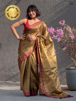 Suta - Gold Cotton Ready To Wear Saree