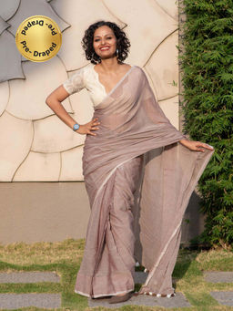 Suta - Beige Mul Ready To Wear Saree