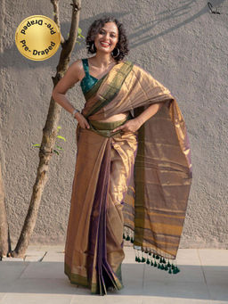 Suta - Gold Cotton Ready To Wear Saree