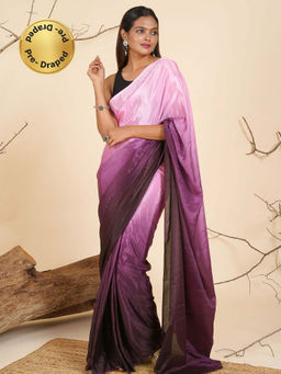 Teejh - Velvet Vista Pre-Draped Saree with Unstitched Blouse