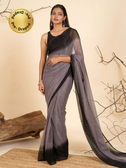 Teejh - Mystic Mauve Pre-Draped Saree with Unstitched Blouse