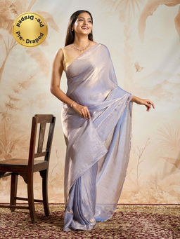 Teejh - Girika Lavender Pre-Draped Saree with Unstitched Blouse