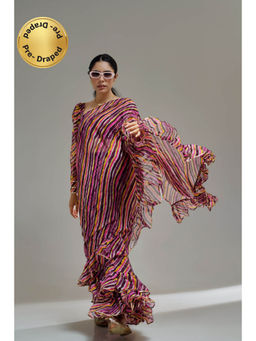 Tikhi Imli - Ready To Wear Multi Color Leheriya Saree with Unstitched Blouse