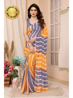 VAIRAGEE - Orange Soft Georgette Printed Ready to wear Saree with Unstitched Blouse