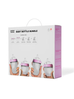 Comotomo - Baby Bottle Bundle, Pink (Pack of 7)