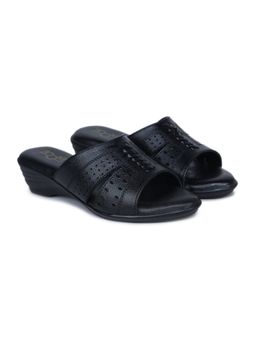 Zoom Shoes - Women Black Leather Sandal Heels