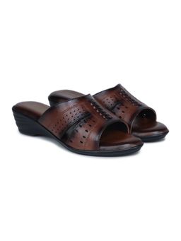 Zoom Shoes - Women Brown Leather Sandal Heels