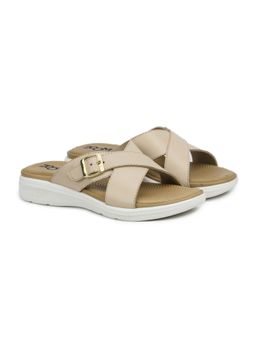 Zoom Shoes - Women Cream Leather Sandals
