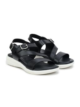 Zoom Shoes - Women Black Leather Sandals