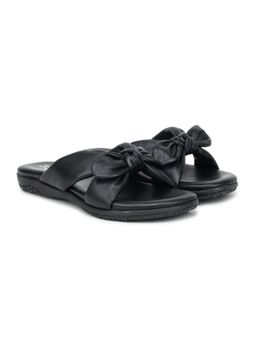 Zoom Shoes - Women Black Leather Sandals