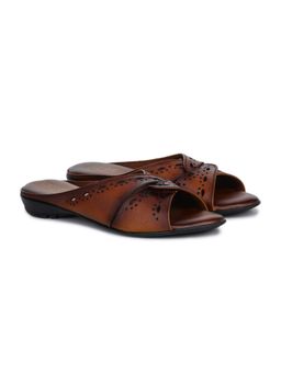 Zoom Shoes - Women Brown Leather Sandals