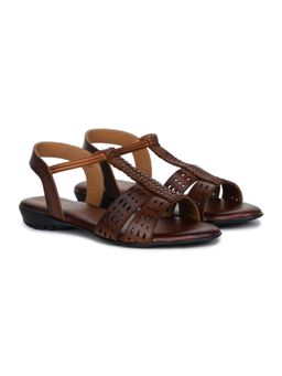 Zoom Shoes - Women Brown Leather Sandals