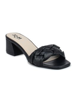 Zoom Shoes - Women Black Leather Sandal Heels