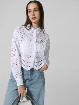 ONLY - White Schiffli Shirt