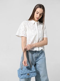 ONLY - White Schiffli Shirt