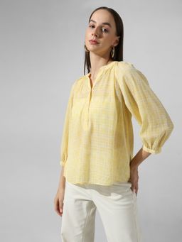ONLY - Yellow Checked Top