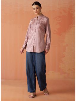 Lakshita - Pink Satin Textured Shirt