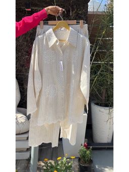 Loveable Creations By Muskan - Rita Linen Embroidery Co-Ord Set