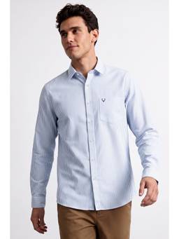 Allen Solly - Men Blue Stripes Full Sleeves Shirt