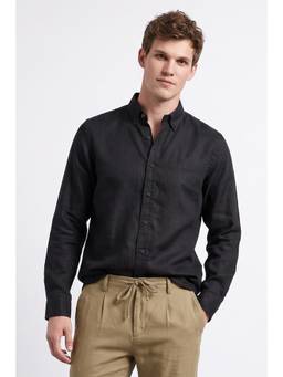 Allen Solly - Men Black Solid Full Sleeves Shirt