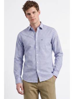 Allen Solly - Men Blue Checks Full Sleeves Shirt