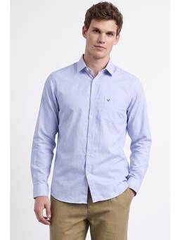 Allen Solly - Men Blue Solid Full Sleeves Shirt