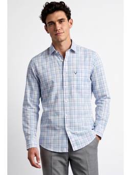 Allen Solly - Men Blue Checks Full Sleeves Shirt