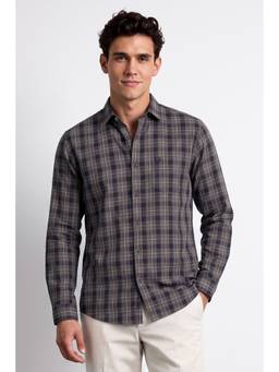 Allen Solly - Men Grey Checks Full Sleeves Shirt