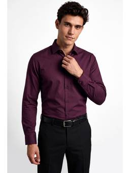 Allen Solly - Men Purple Solid Full Sleeves Shirt