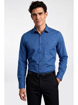 Allen Solly - Men Blue Solid Full Sleeves Shirt