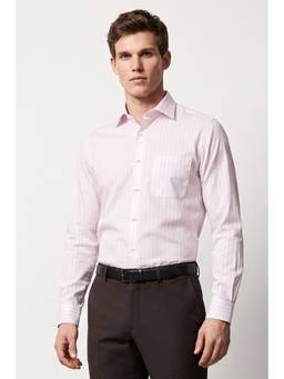 Allen Solly - Men Pink Stripes Full Sleeves Shirt
