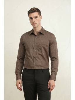 Louis Philippe - Men Brown Printed Full Sleeves Shirt