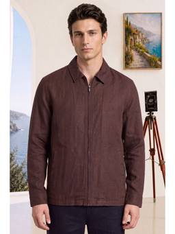 Louis Philippe - Men Dark Brown Solid Full Sleeves Shirt