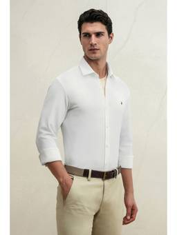 Louis Philippe - Men White Solid Full Sleeves Shirt