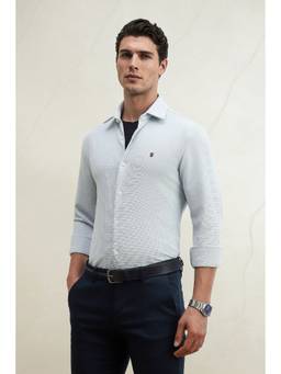 Louis Philippe - Men Light Blue Solid Full Sleeves Shirt