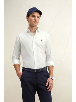 Louis Philippe - Men White Solid Full Sleeves Shirt