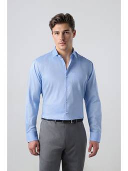 Peter England - Men Light Blue Solid Full Sleeves Shirt